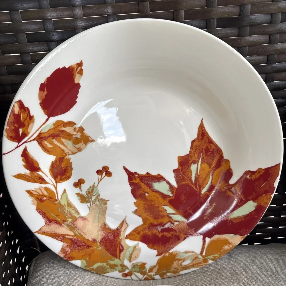 Royal Norfolk 10 1/2in. Dinner Plates Fall Leaves Acorns  Autumn Set of 4